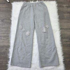 Good American Gray Distressed Sweatpants Joggers Size 2